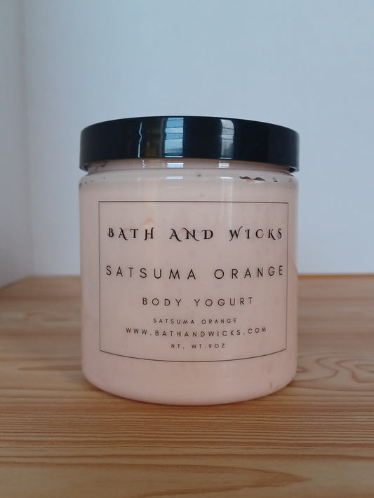 Luxurious thick and creamy body yogurt. This one has a nice orange color and is scented with Satsuma Orange fragrance oil.